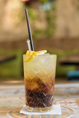 Colorful cocktail on top of the bar, summer coctails