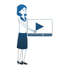 Woman with video symbol vector illustration graphic design