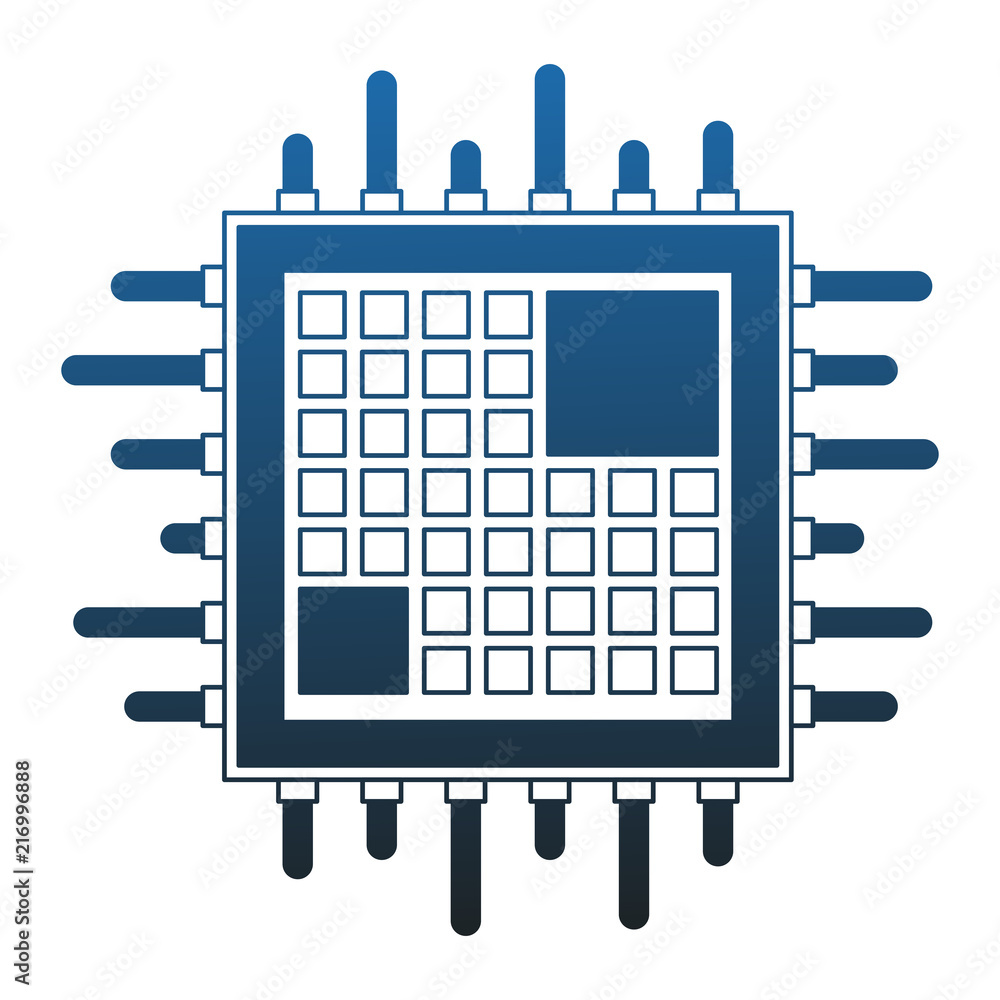 Poster microchip processor technology vector illustration graphic design