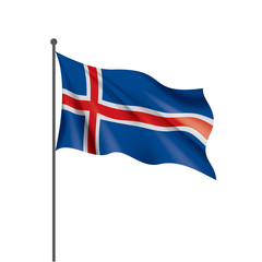 Iceland flag, vector illustration on a white background