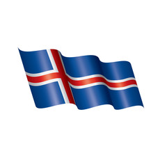 Iceland flag, vector illustration on a white background