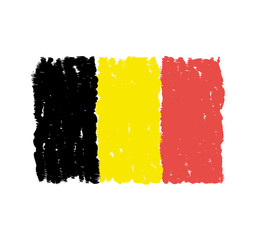 Obraz premium Belgium Hand Drawn Flag