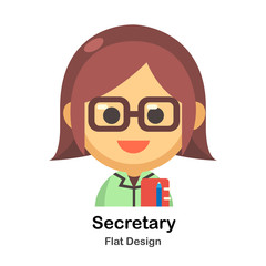 Secretary Flat Illustration