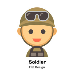Soldier Flat Illustration