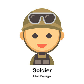Soldier Flat Illustration