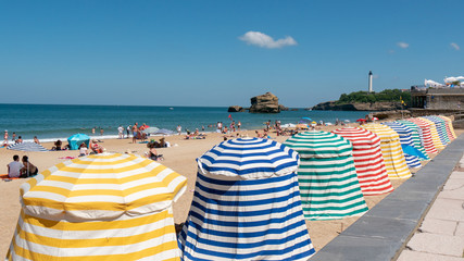View of Biarritz beach by the Atlantic ocean, France