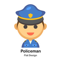 Policeman Flat Illustration