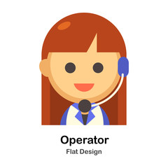 Operator Flat Illustration