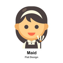 Maid Flat Illustration