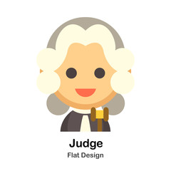 Judge Flat Illustration