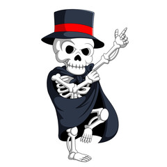 skeleton wearing magic costume