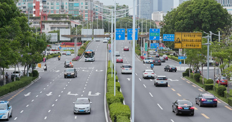 Shenzhen street in the city