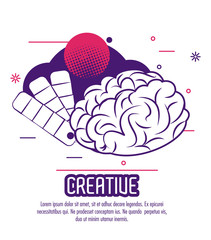Creative mind poster with cartoons and information vector illustration graphic design