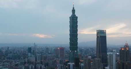 Taiwan city sunset