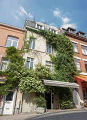 Brussels, Belgium - August/05/2018 - A Charming restaurant in Brussels