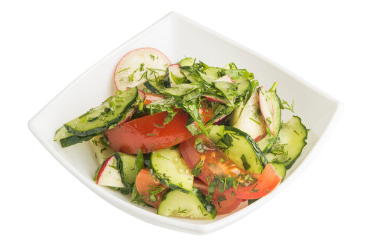 Vegetable salad tomatoes cucumbers