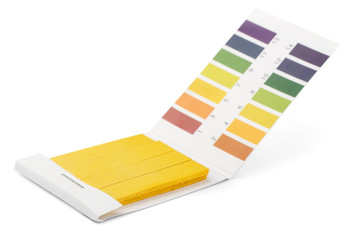 Fototapeta na wymiar Litmus PH test strips and color samples