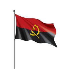 Angola flag, vector illustration on a white background