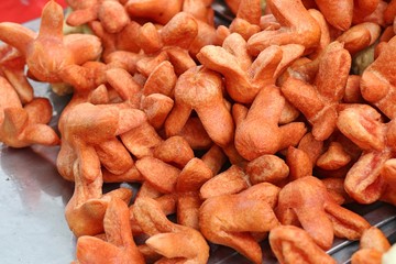 Fried sausage at street food