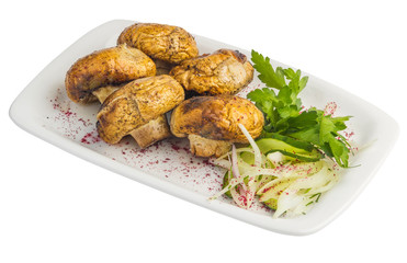 Mushrooms baked with herbs