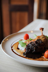 duck confit , Roasted Duck leg French food