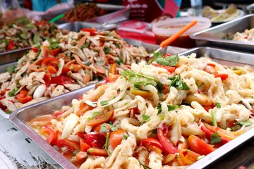 salad spicy seafood at street food