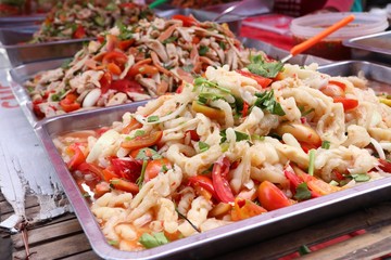 salad spicy seafood at street food