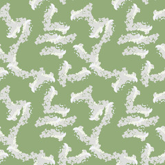 UFO military camouflage seamless pattern in green, grey and beige colors
