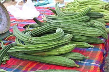 fresh luffa in market