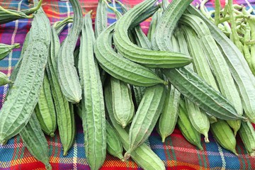 fresh luffa in market