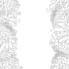 Chrysanthemum Outline Flower Border