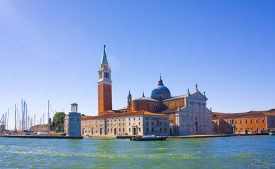 Fototapeta na wymiar Panoramic view with San Giorgio Maggiore church in Venice, Italy