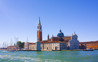 Obraz na płótnie Canvas Panoramic view with San Giorgio Maggiore church in Venice, Italy