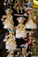 Souvenir dolls for sale in a store of Venice, Italy