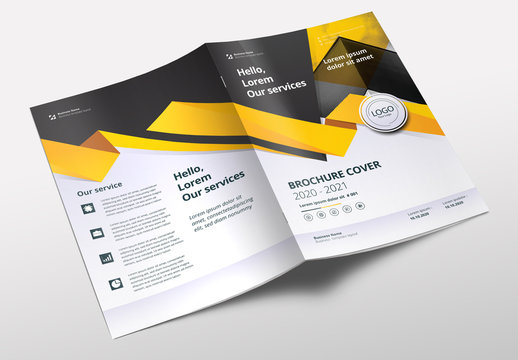 Brochure Layout with Yellow and Gray Accents