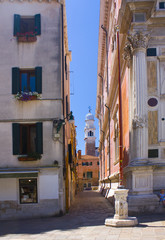 Narrow street of romantic Venice