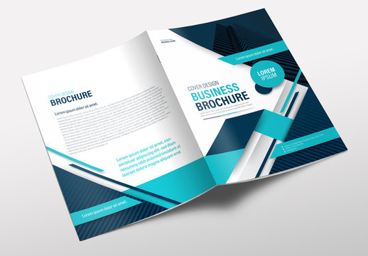 Brochure Layout with Blue Accents
