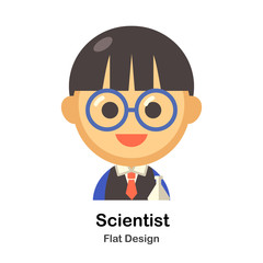 Scientist Flat Illustration