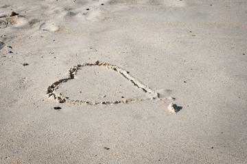 Cuore disegnato sulla sabbia
