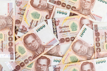 Thai money 1000 baht , thai bank note background