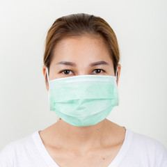 Asian woman using the medical face mask