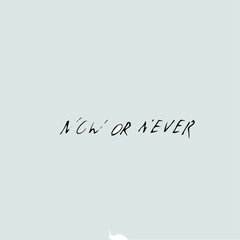 Fototapeta premium now or never concept, Vector hand drawn quote template.