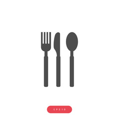 Fork knife spoon eating servic Vector İcon, Eps10