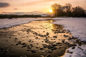 Winter river.  Снежная река