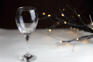 Wine glass on a table
