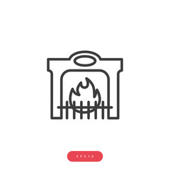 Fireplace Vector İcon, Eps10