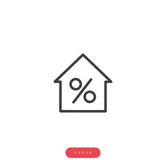 Home and percent,mortgage Vector İcon, Eps10