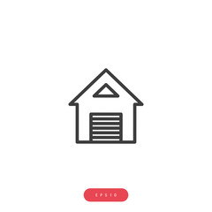 Home with garage Vector İcon, Eps10
