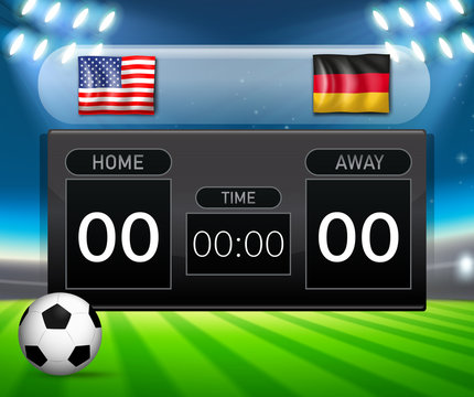 USA  VS  Germany scoreboard