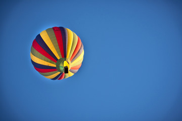 Beautiful Hot Air Balloon Against a Deep Blue Sky.